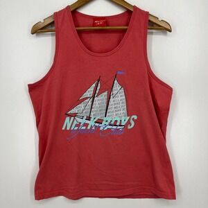 Nelk Boys Tank Top Men's M Orange Yacht‎ Club Sleeveless Nautical